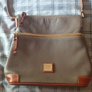 Dooney & Bourke Tan and Brown Adjustable Strap Shoulder/Hand Bag. Med.
